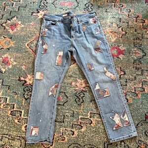 Pilcro Patchwork Slim Boyfriend Jean size 32
